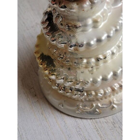 Unique blown glass wedding cake ornament tree Xmas glitter - Picture 14 of 16